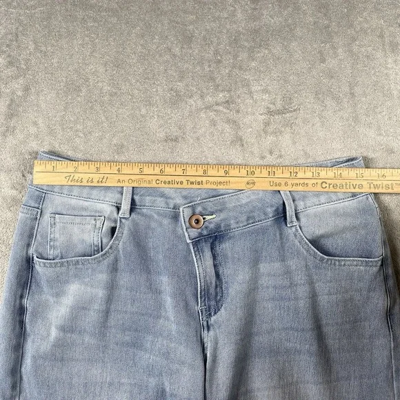 Halara Jeans Womens Sz M Tall Flex Asymmetric Zipper Baggy Wide Leg Stretch - Picture 13 of 13